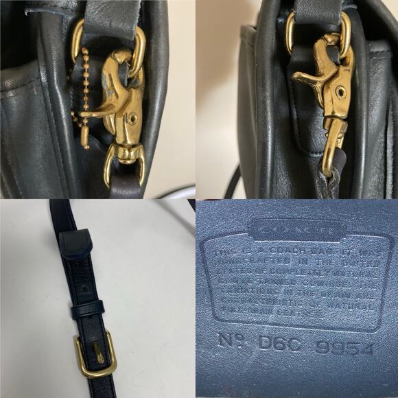 COACH Prairie Bag #9954 Blue Leather Flap Turnlock Vintage 90s Crossbody Bag - Picture 8 of 16